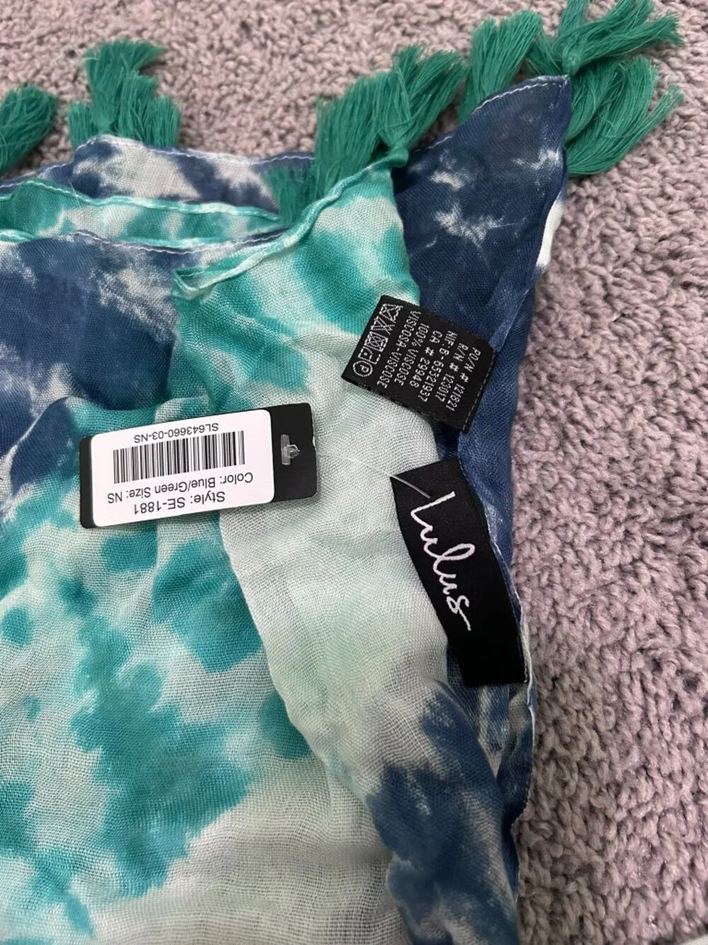 NWT Lulus Tie-Dye Sarong Scarf 40x36